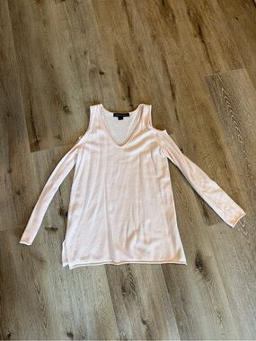 French Connection Pale Pink Cold-Shoulder V-Neck Tunic